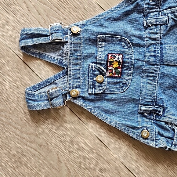 Vintage Mini Sports Denim Short Overalls, 24 Months - Picture 3 of 10